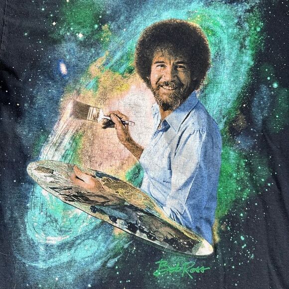 Bob Ross Galaxy Space Painting black shirt size Medium - Picture 4 of 5